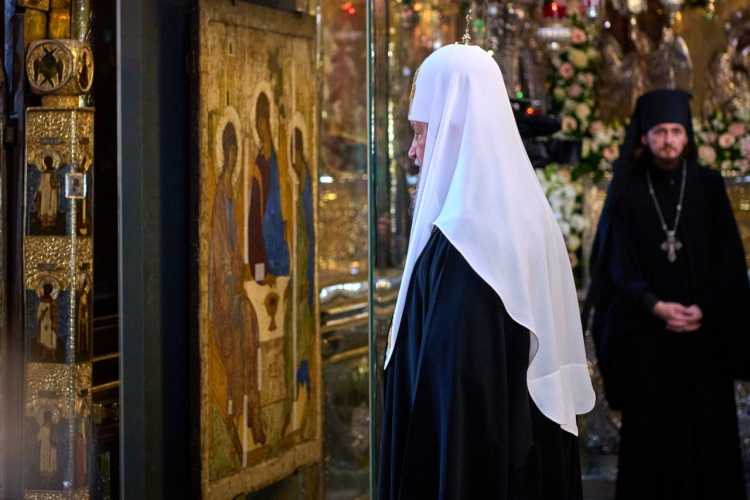 Икона Святой Троицы Андрея Рублева стала частью торжественных богослужений